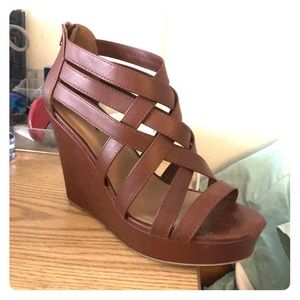 All Brown Wedge Heel